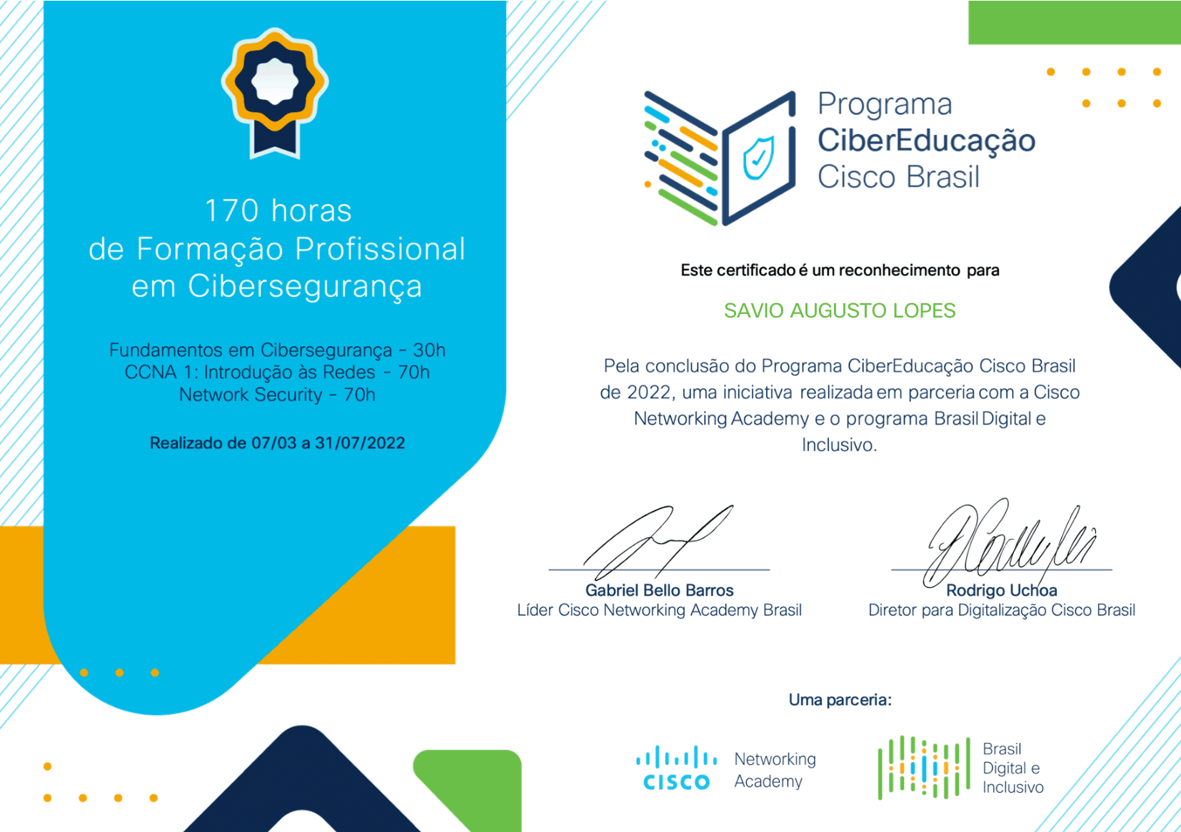 Programa  CiberEducação Cisco Brasil 2022