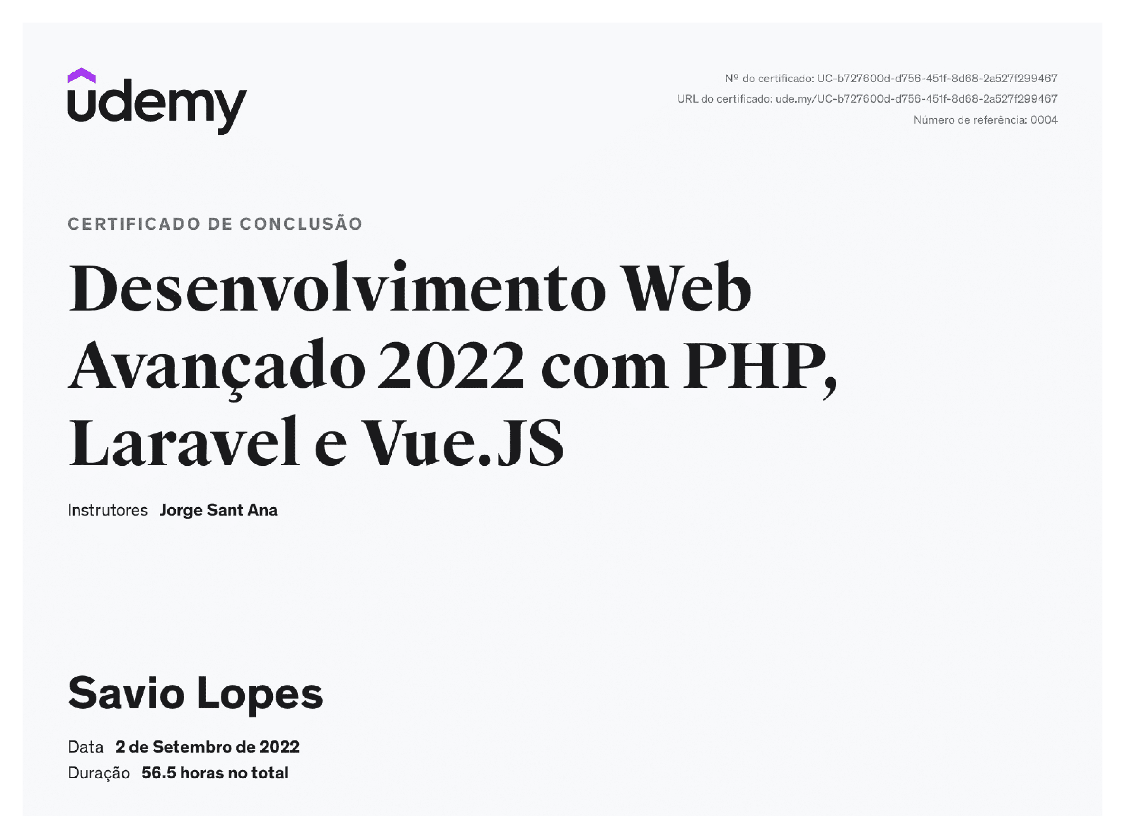 Desenvolvimento Web Avançado 2022 com Laravel e Vue